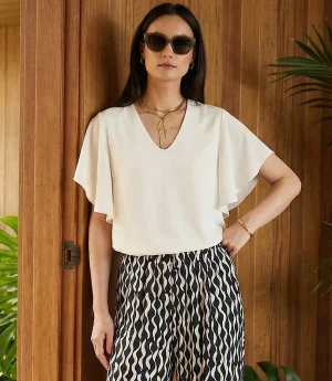 Flutter Sleeve V-neck